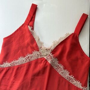 Bailey 44 Red Lace Trim Tank Top - Small